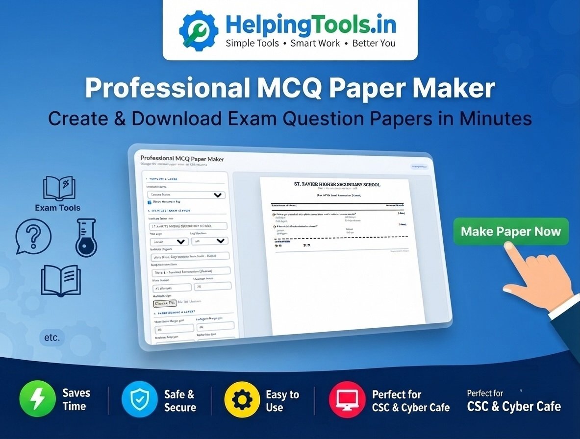 Professional MCQ Paper Maker – Create Test Papers & Quizzes Online