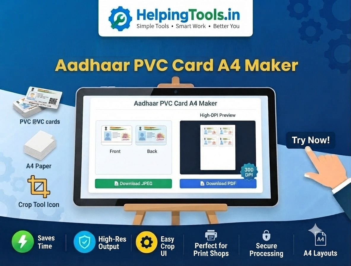 Aadhaar PVC Card A4 Maker